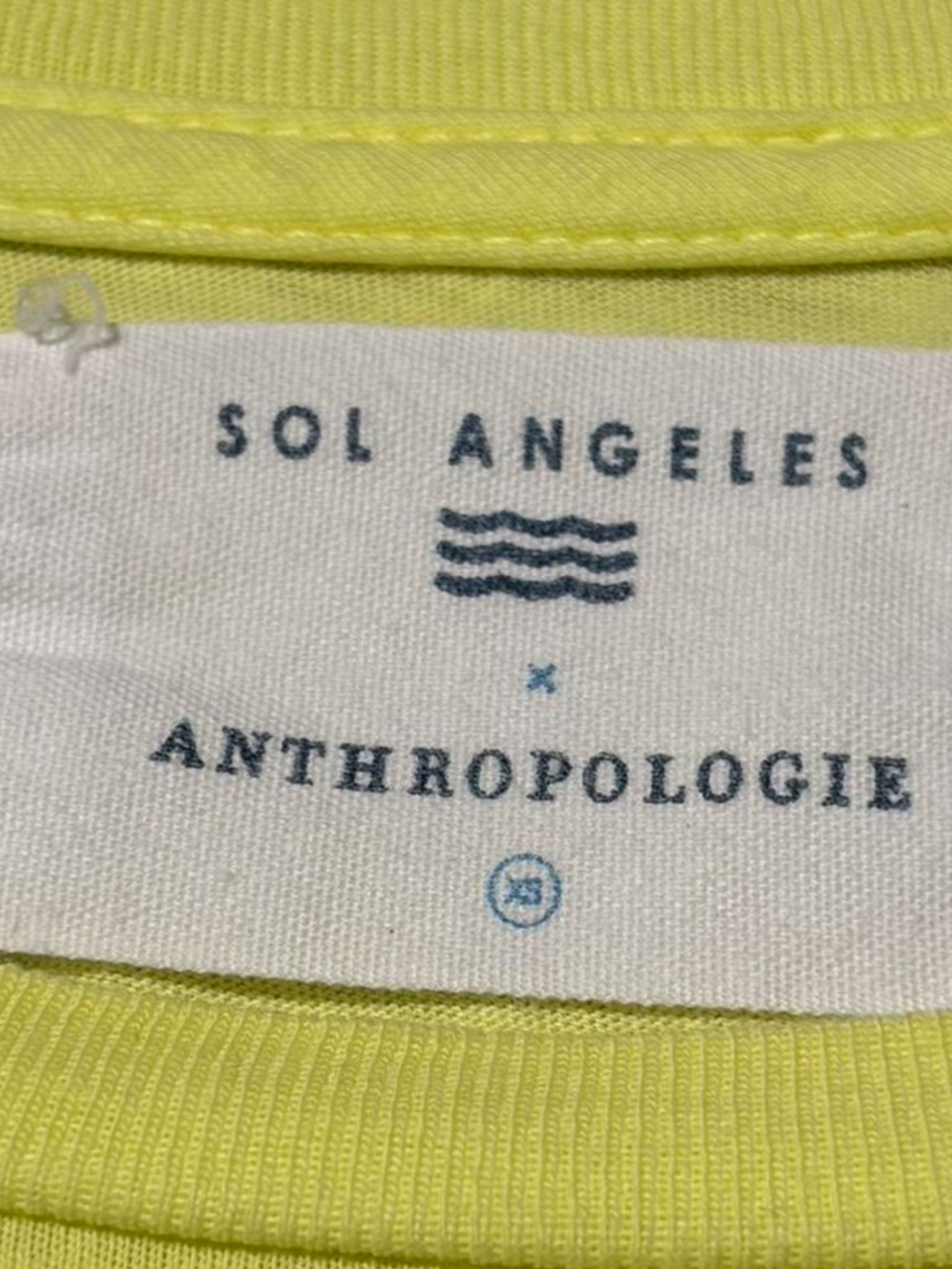 Sol Angeles x Anthropologie “Take It Easy” Neon Yellow Graphic Tee Size XS - Picture 2 of 5